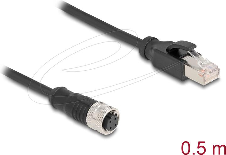 Immagine prodotto Delock Cavo adattatore M12 da presa 4 pin con codice D a spina RJ45 50 cm (S/FTP, CAT5e, 0.50 m)