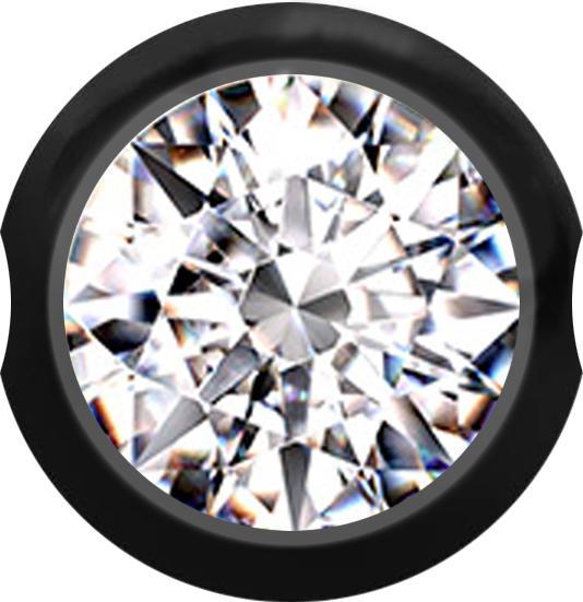 Immagine prodotto Star Piercing Chiusura a sfera Sfera nera con cristallo argento (Acciaio chirurgico 316L)