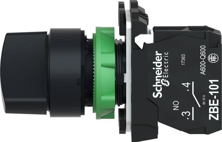 Actual product image Schneider Electric Selector switch 2P Black Spring Ret 1NO