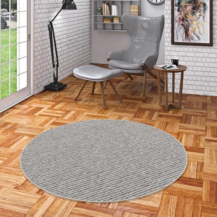 Actual product image Snapstyle Striped Berber Carpet Marta Round (100 x 100 cm)