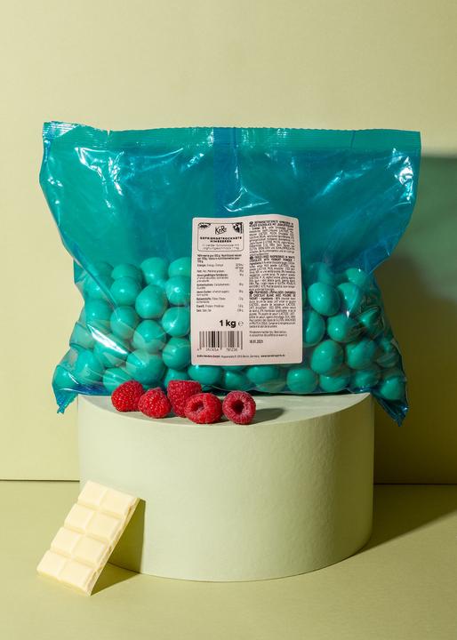 Actual product image KoRo Freeze-dried raspberries in white chocolate (1000 g)