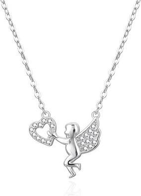 Actual product image Agato Silver Necklace With An Angel Agt-N019w