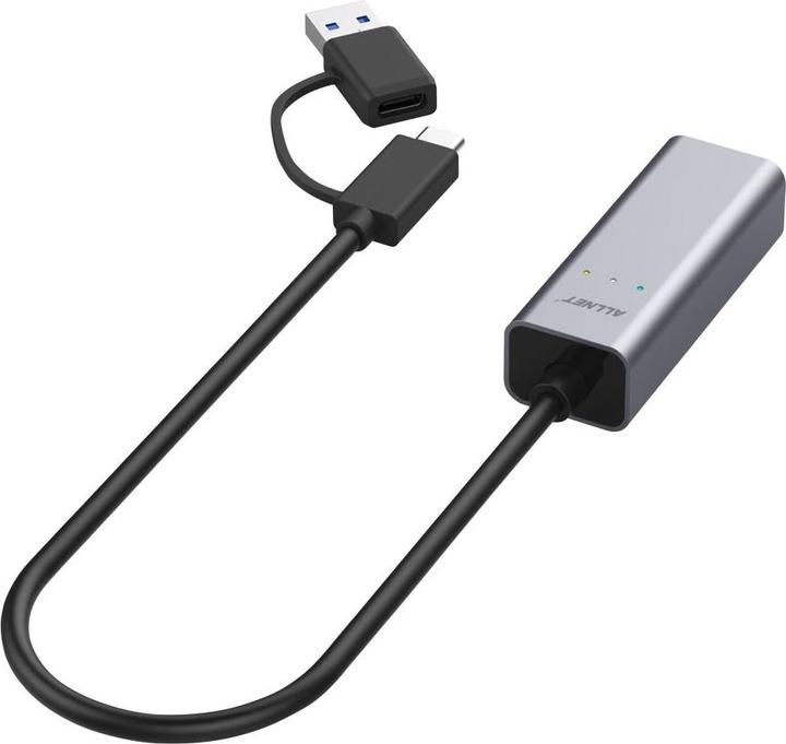 Produktbild Allnet USB 3.0 Typ-C&A Ethernet Adapter (USB 3.0, USB 3.1 Gen 1, RJ45 (1x))