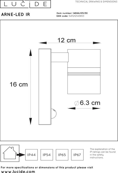 Produktbild Lucide Arne (350 lm, GU10, IP44)