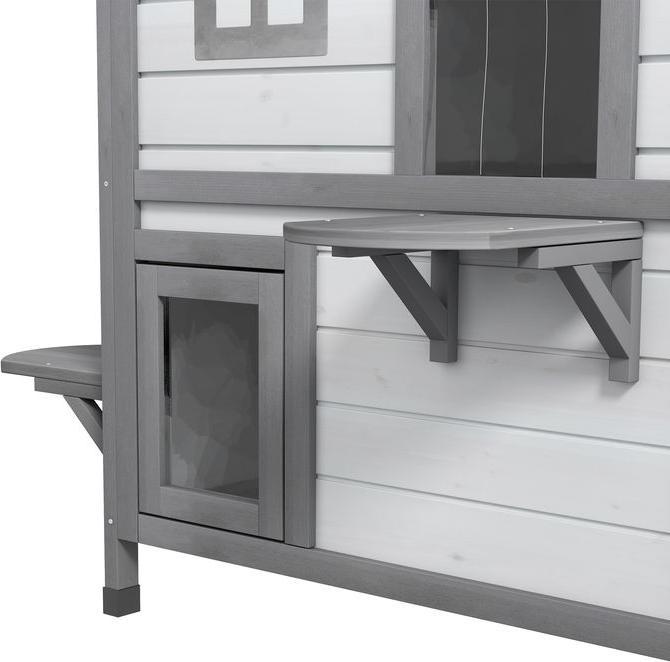 Image du produit Swisshandel24 Maison pour chat Cabane pour chat Grotte pour chat, 2 étages, résistant aux intempéries (Chat)