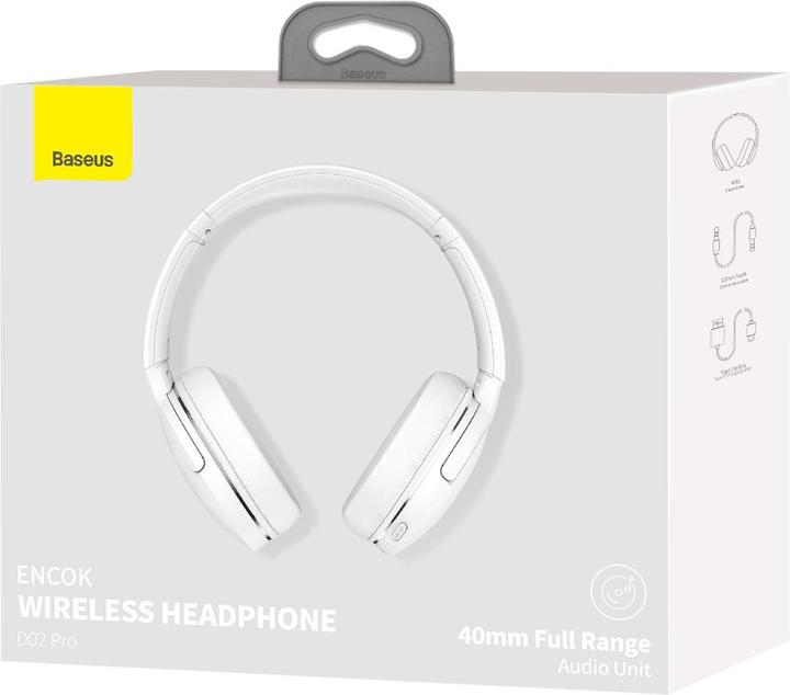 Produktbild Baseus Encok headphone D02 Pro White (40 h, Kabellos)
