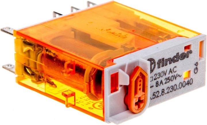 Actual product image Finder Plug in relay w/ flag, 8A, 230Vac, DPDT