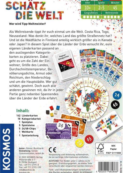 Actual product image Kosmos Children's game Guess the World - Who will be the betting world champion? (German)