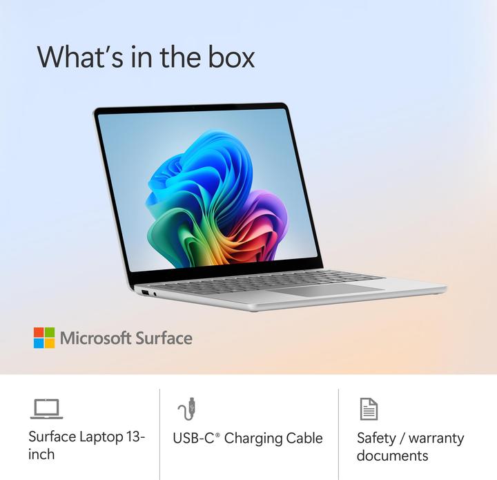 Produktbild Microsoft Surface Laptop - Copilot+ PC - 13" (Netzteil separat erhältlich) (13", Snapdragon X Plus X1P-42-100, 16 GB, 512 GB, CH)