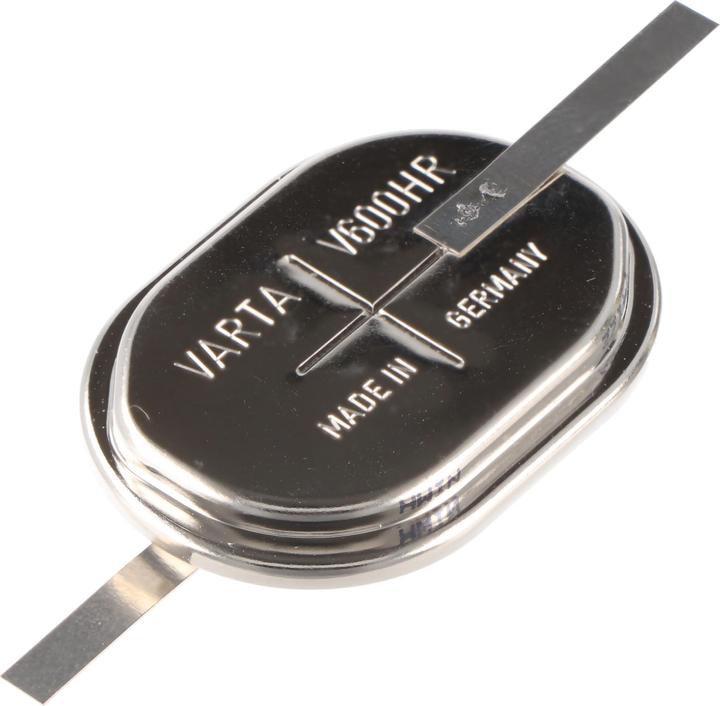 Actual product image Varta Battery V600HR rechargeable NiMH button cell with solder tag Z (1 pcs., 600 mAh, Battery + charger)