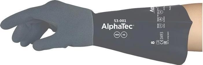 Actual product image Ansell Chemical gloves AlphaTec 53-001 size 8 grey/black EN 388, EN 374, EN 407 PPE category III (8)