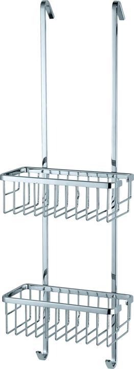 tesa ALUXX shower basket incl. adhesive solution without drilling (17.5 x 26.5 x 75.5 cm)