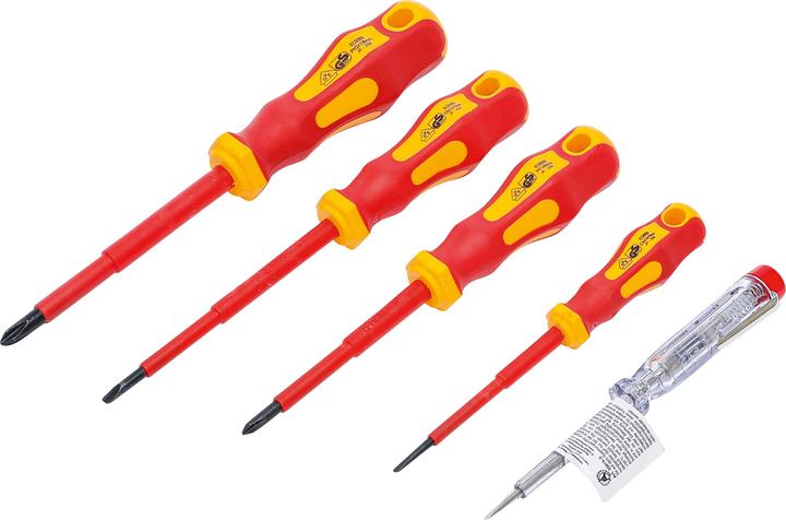 BGS Set di cacciaviti da elettricista VDE Slot/Cross Slot 5 pezzi. (Incavo trasversale)