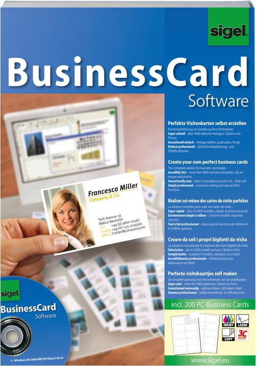 Produktbild Sigel BusinessCard Software (85 x 55 mm)