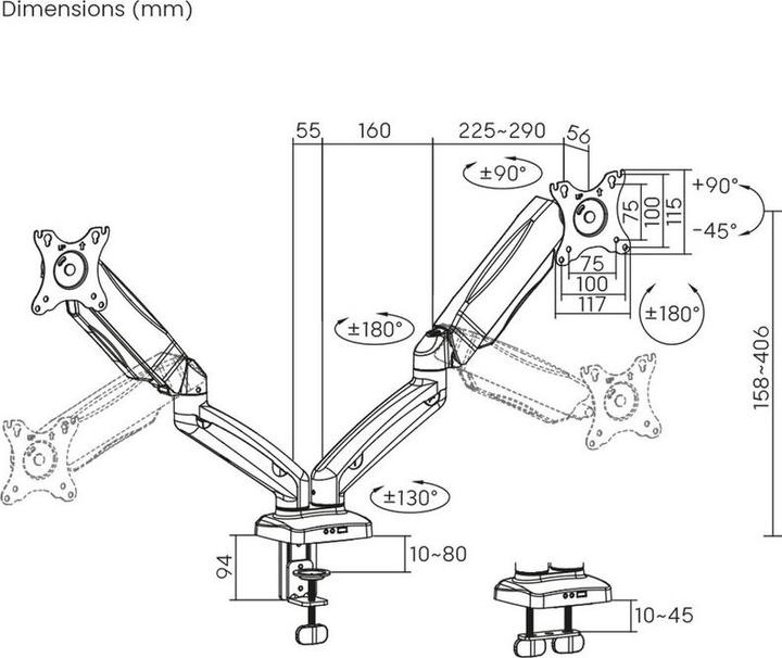 Image du produit Xantron Support de moniteur double (Tables, 32")