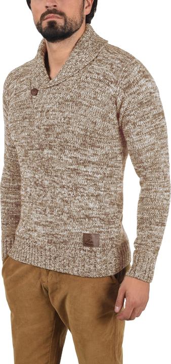 Actual product image Solid Phil Men's Jumper Chunky Knit Pullover With Shawl Collar Made Of 100% Cotton (XXL)
