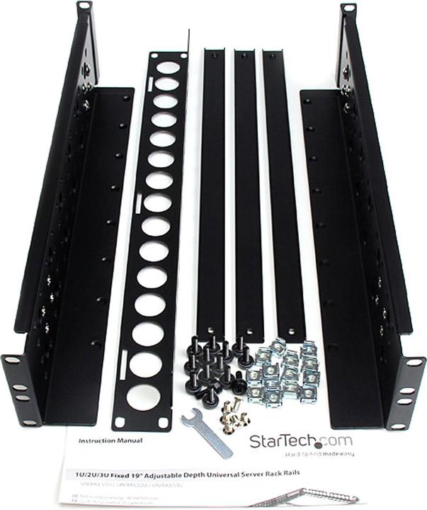 Produktbild StarTech .com 2HE tiefenvestellbare 48,30cm (19") Server Rack Schienen