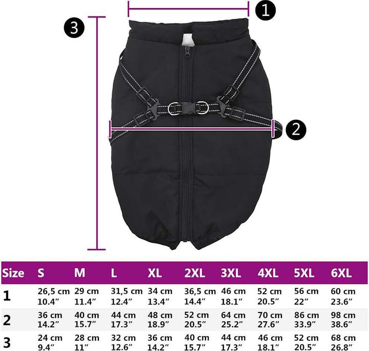 Immagine prodotto VidaXL Cappotto per cani con pettorina Impermeabile Riflettente (44, Cappotto per cani)