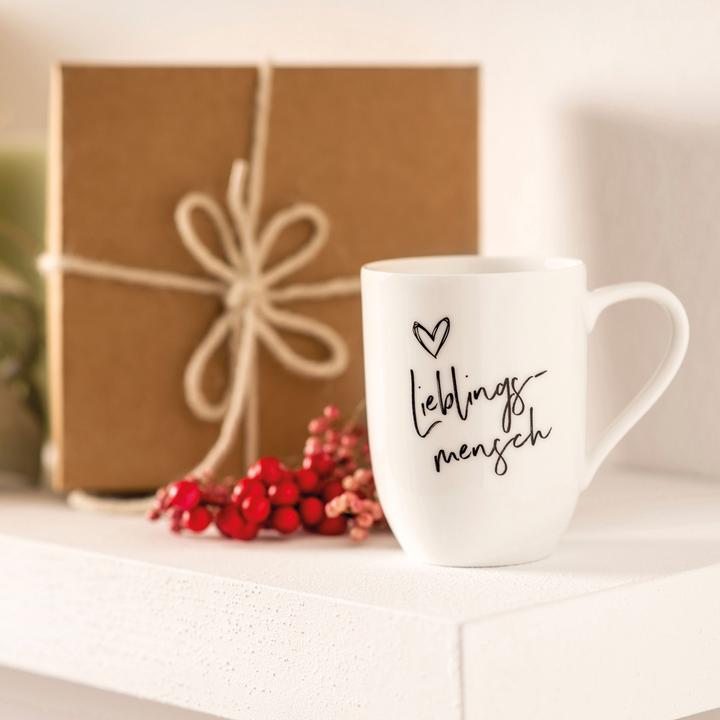 Actual product image Villeroy & Boch Multipack statement mug with handle Lieblingsmensch - 6 pieces (290 ml, 6 x)