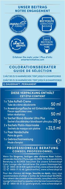 Produktbild Schwarzkopf Blonde Ultra Aufheller (L101 Platin Aufheller Silberblond)