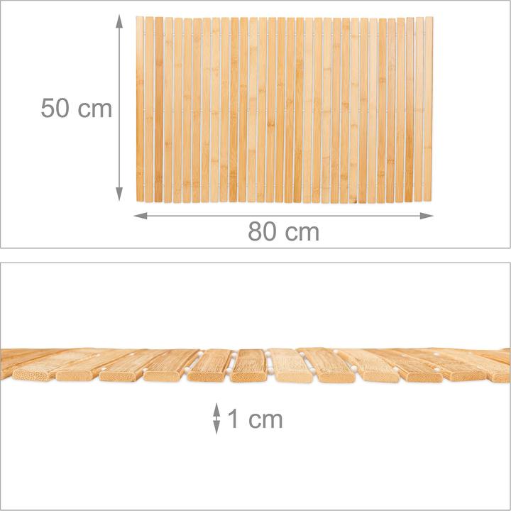 Immagine prodotto Relaxdays Tappeto-in-bambù da-bagno (80 x 50 x 1 cm)