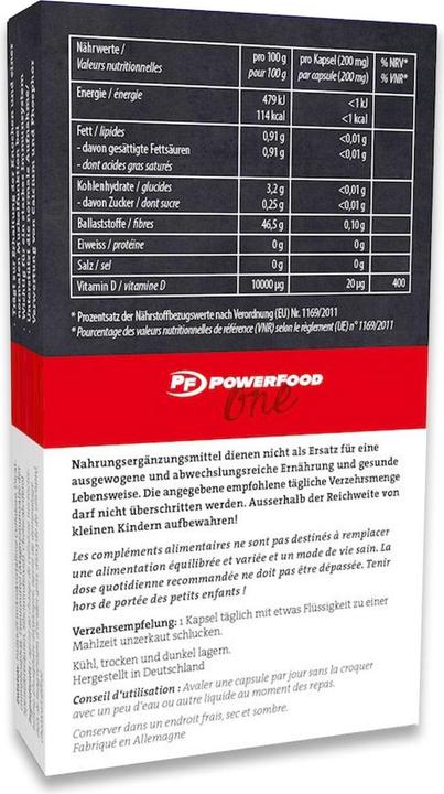 Nährwerte und Zutaten PowerFood One Vitamin D3 (120 Stück, Tabletten, 522 g)