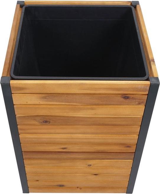 Produktbild Mendler Pflanzkasten HWC-L23, Outdoor Akazie Aluminium, 60x42x42cm braun
