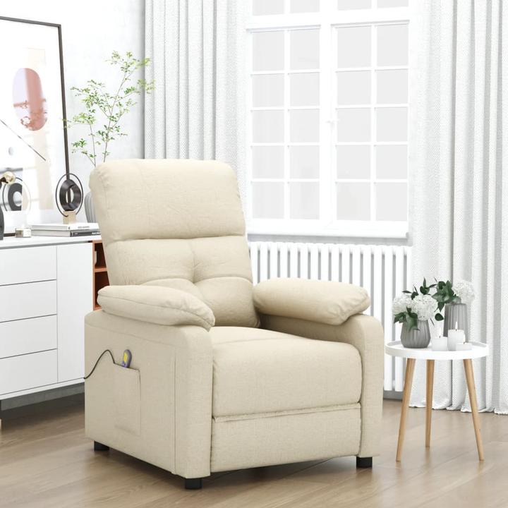 Produktbild VidaXL Massagesessel Fernsehsessel Relaxsessel Sessel Liegesessel Creme Stoff