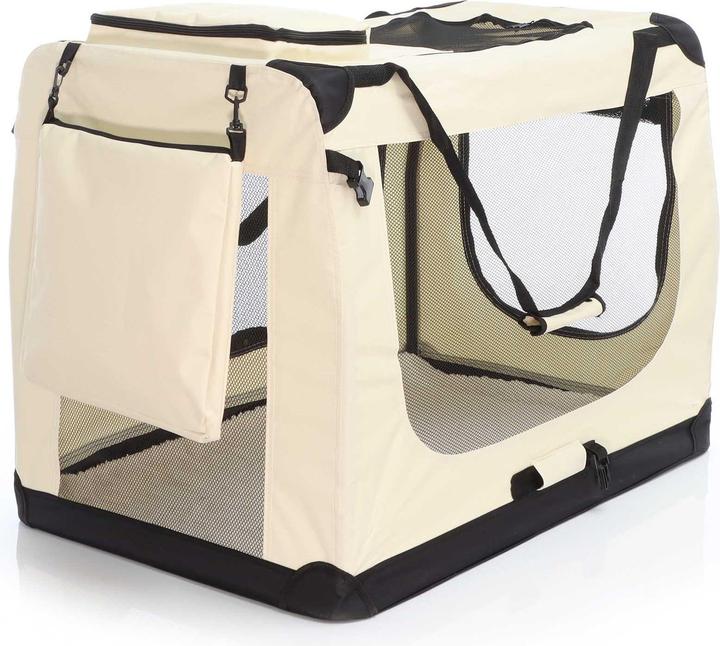 Immagine prodotto Wiltec Fudajo Scatola da trasporto XXXL pieghevole Beige 100x69x69cm Scatola per cani Scatola da viaggio (Cane, Pieghevole)