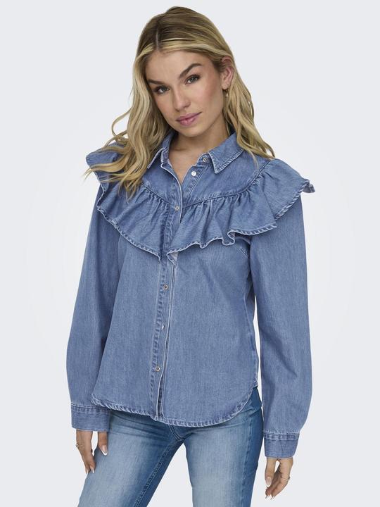 Image du produit Only ONLINDIGO LS FRILL DNM SHIRT QYT Chemise en jean (S)