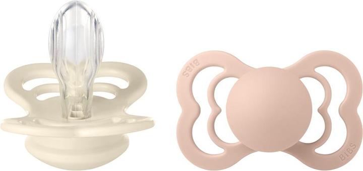 Produktbild Bibs Supreme Silikon Schnuller (2er Pack), Blush & Ivory (Grösse 2, 6-36M) (2 x, 6 - 12 Monate)