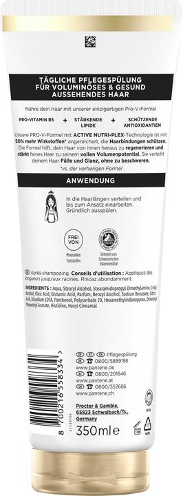 Nutritional values and ingredients Pantene Pro-V Volume Pure (350 ml)