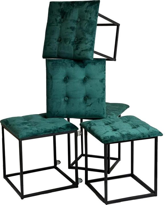 Produktbild Go Gift Puff-Transformer 5in1 - 5 Hocker in 1 Pouffe Flasche grüner Samt