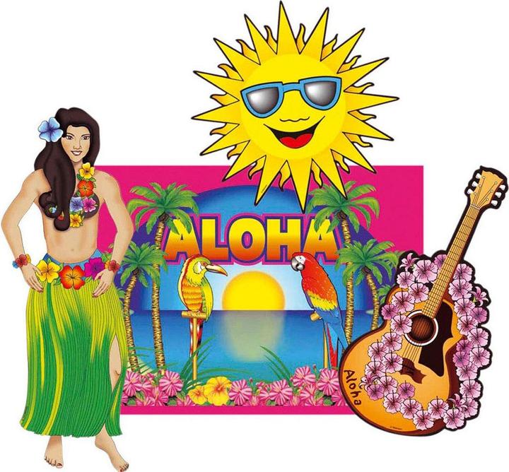 Actual product image Widmann Beach Party Hawaii Decoration Set 50cm (One size)