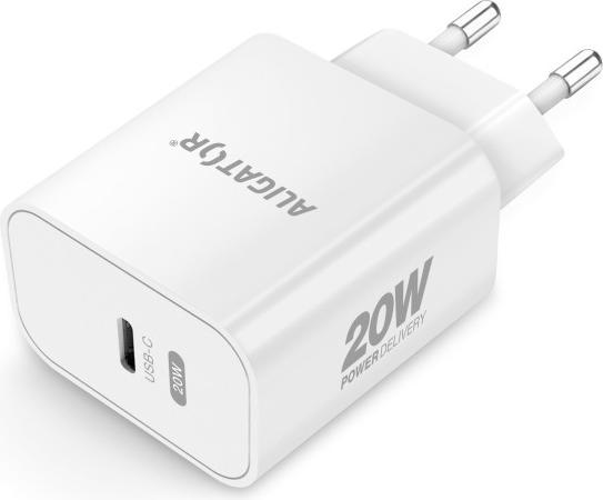 Actual product image Aligator Chytrá síťová nabíječka Power Delivery, USB-C cable per iPhone/iPad, bílá (20 W)