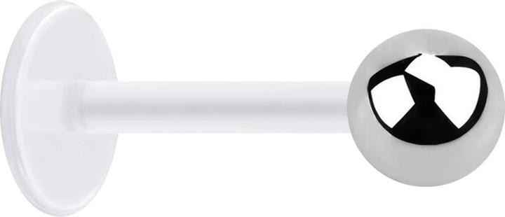 Immagine prodotto Star Piercing Micro Labret trasparente con sfera d'argento (Bioflex, Acciaio chirurgico 316L, senza ottone)