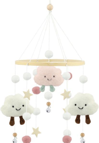 Immagine prodotto Ulysse Couleurs d'Enfance Grazioso dispositivo mobile in feltro: Nuvola rosa