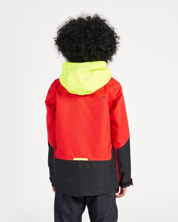 Produktbild Tribord Regenjacke Segeljacke Kinder wasserdicht winddicht - Sailing 300 rot/gelb (10, 11, 12)