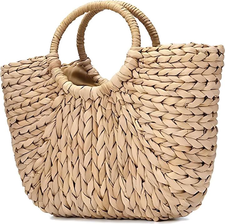 Produktbild Hermex Strandtasche Stroh-Handtasche Halbmond-Tragetasche Beach-Bag