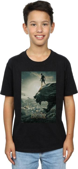Actual product image Boys Black Panther Poster T-Shirt (140, 146)
