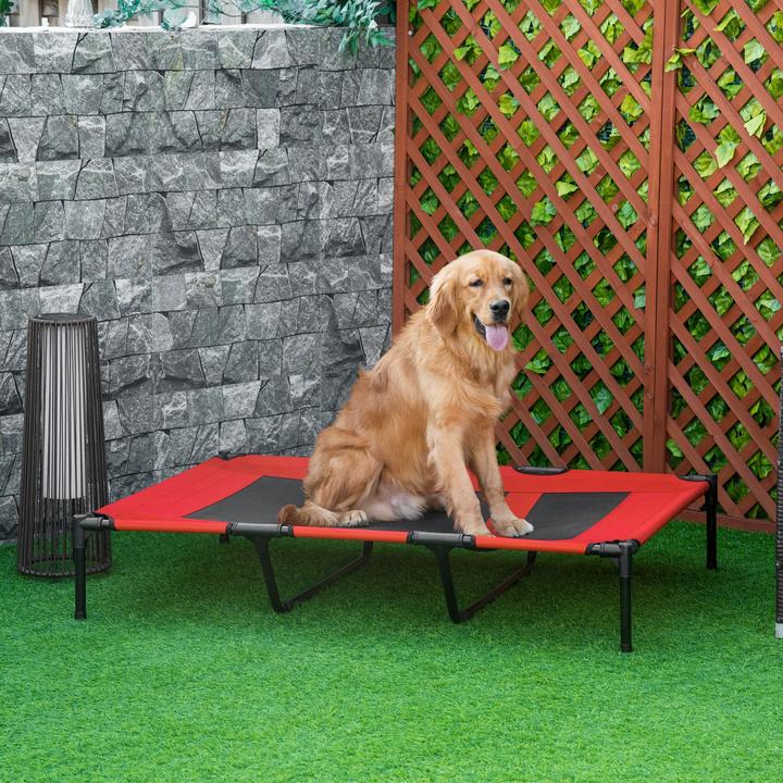 Produktbild Outsunny Hundeliege für sehr grosse Hunde, Metall, Oxford, Rot (Hund)