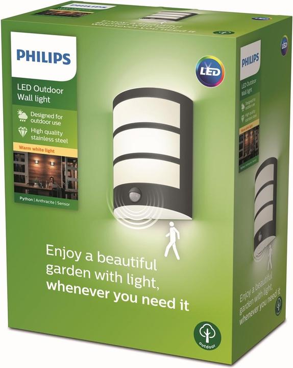 Actual product image Philips Python wall lamp (450 lm, IP44)