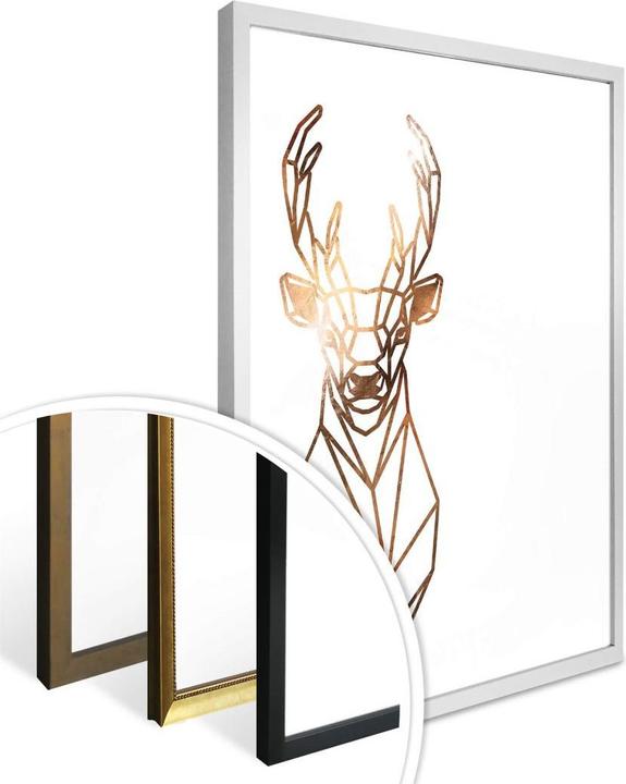 Image du produit Trenddeko Cerf origami - aspect cuivre (120 x 150 cm)