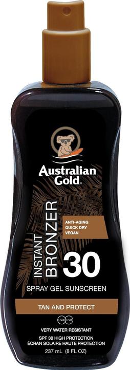 Australian Gold Spray Gel with Bronzer (Sun spray, Sun gel, SPF 30, 237 ml)