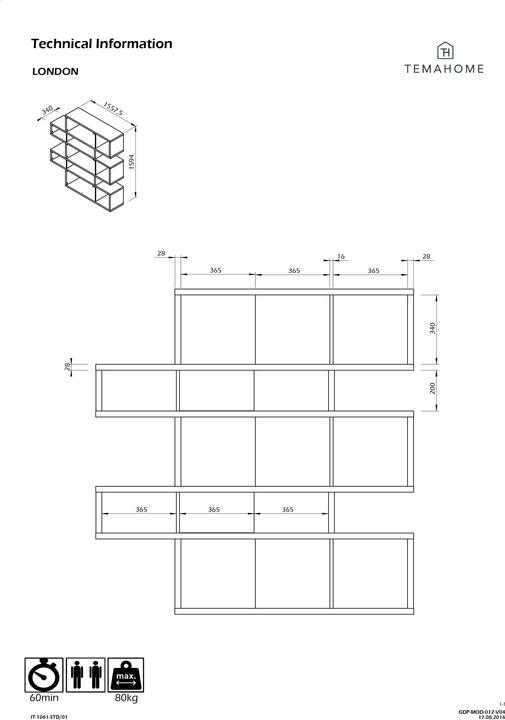 Image du produit Temahome Londres (156 x 34 x 160 cm)
