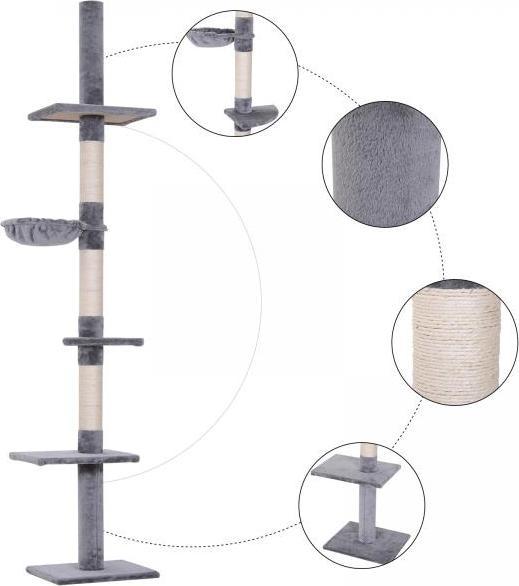 Image du produit PawHut Arbre à chat réglable en hauteur (260 cm, Dgrey)
