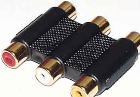 Actual product image E+P VC 917 G. Connection 1: 3x RCA, Connection 2: 3x RCA, Coating Connection terminals: Gold. Pr (Angle adapter)