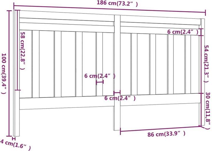 Actual product image VidaXL Daisi (186 x 4 x 100 cm)