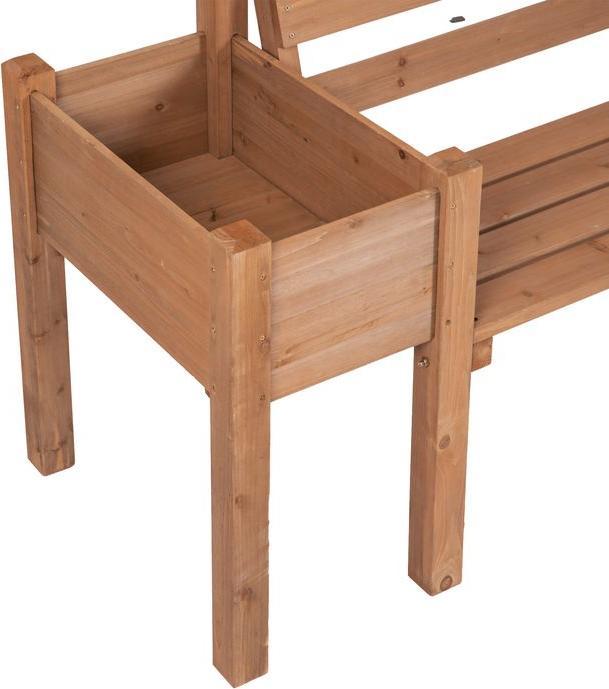 Image du produit Swisshandel24 Banc de jardin, banc 2 places, banc en bois, avec bac à fleurs, jusqu'à 240kg