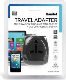 Image du produit Hamlet Traver Adapter adaptateur de voyage universel pour prises électriques plus chargeur usb (1750 W)